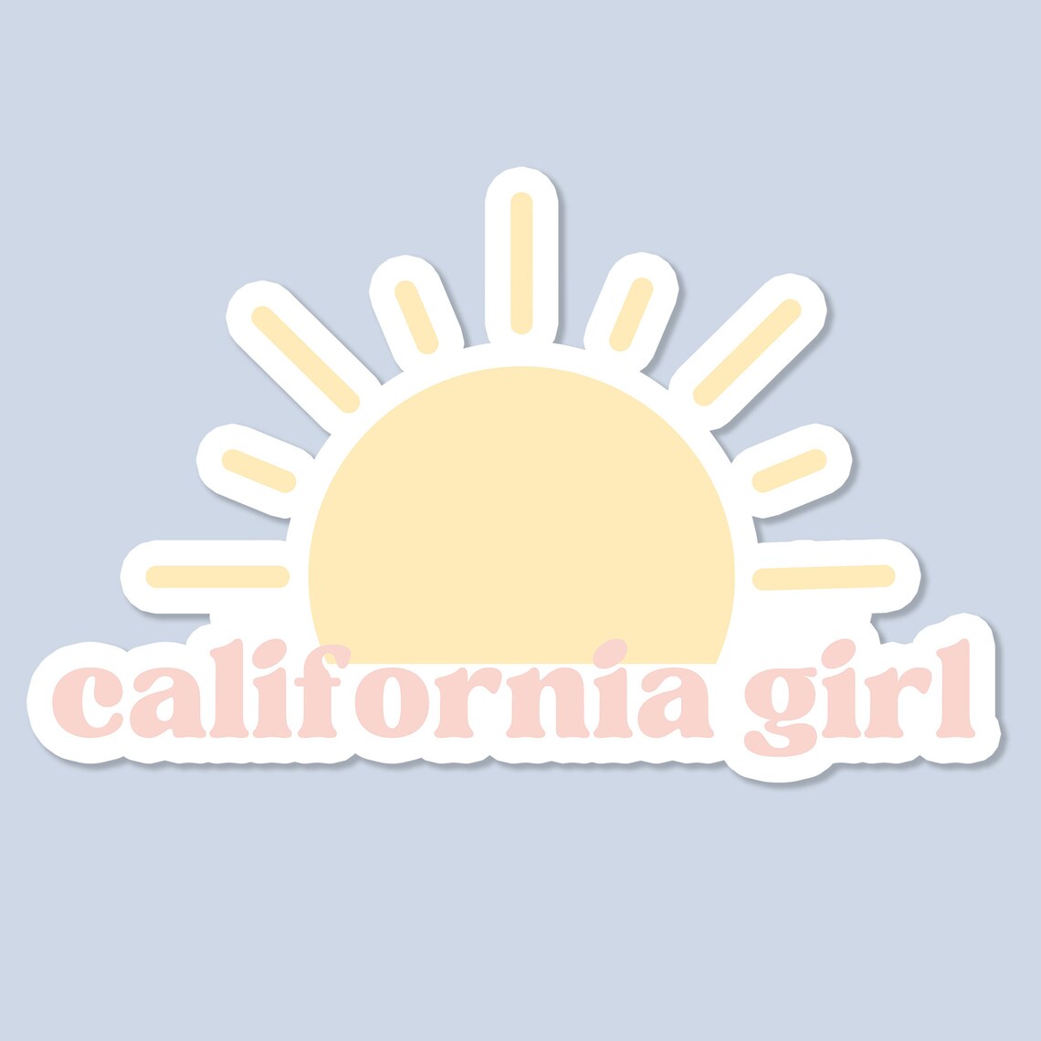 California Girl Sun Boho Sticker - Boho Aesthetic | Waterproof ...