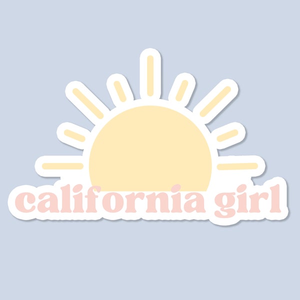 California Girl Sun boho Sticker - Boho Aesthetic | Waterproof Weatherproof Waterbottle Laptop Vinyl | Modern Boho, cute sticker die cut