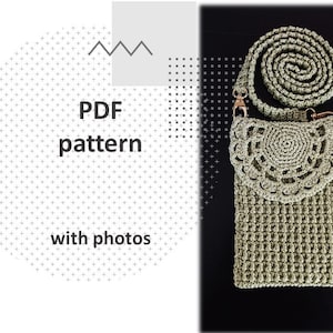 Mini crossbody bag  pdf pattern, Crochet bag PDF pattern, mini macrame DIY, Crochet  shoulder bag pattern, mobile phone size mini bag,