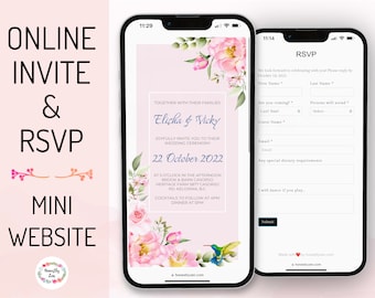 Online RSVP & Wedding Invitation, Personalized RSVP, Custom Digital Evite, Digital RSVP, Wedding Website, Digital Invite, Clickable Invite