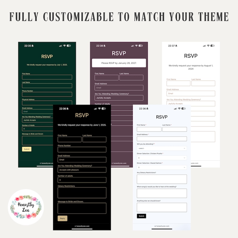 Online rsvp collection - honestly zen