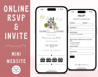 Online RSVP & Housewarming Invitation, Personalized RSVP Form, Custom Digital RSVP Link, First Home Party Invite, New House Party Invite