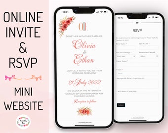 Online RSVP & Wedding Invitation, Personalized RSVP, Custom Digital Evite, RSVP Link, Wedding Website, Invitation Suite, Clickable Invite