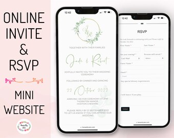 Online RSVP & Wedding Invitation, Personalized RSVP, Custom Digital Evite, RSVP Link, Wedding Website, Invitation Suite, Clickable Invite