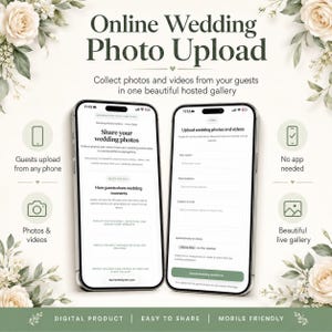 Wedding Photo Upload Page with QR Code, Digital Guest Gallery Template
