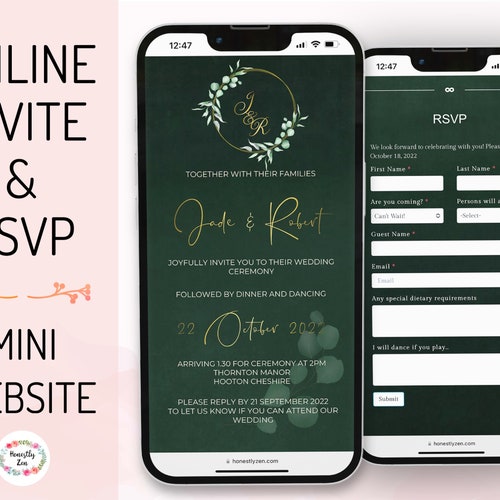 Online RSVP & Wedding Invitation Personalized RSVP Custom Etsy