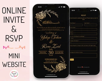 Online RSVP & Wedding Invitation, Personalized RSVP, Custom Digital Evite, Digital RSVP, Wedding Website, Digital Invite, Clickable Invite