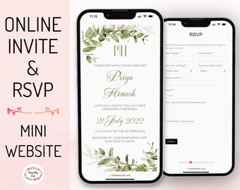 Online RSVP & Wedding Invitation, Personalized RSVP, Custom Digital Evite, RSVP Link, Wedding Website, Invitation Suite, Clickable Invite