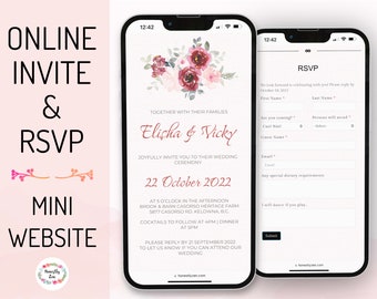 Online RSVP & Wedding Invitation, Personalized RSVP, Custom Digital Evite, RSVP Link, Wedding Website, Invitation Suite, Clickable Invite