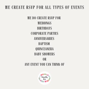 We do rsvp forms for all events.