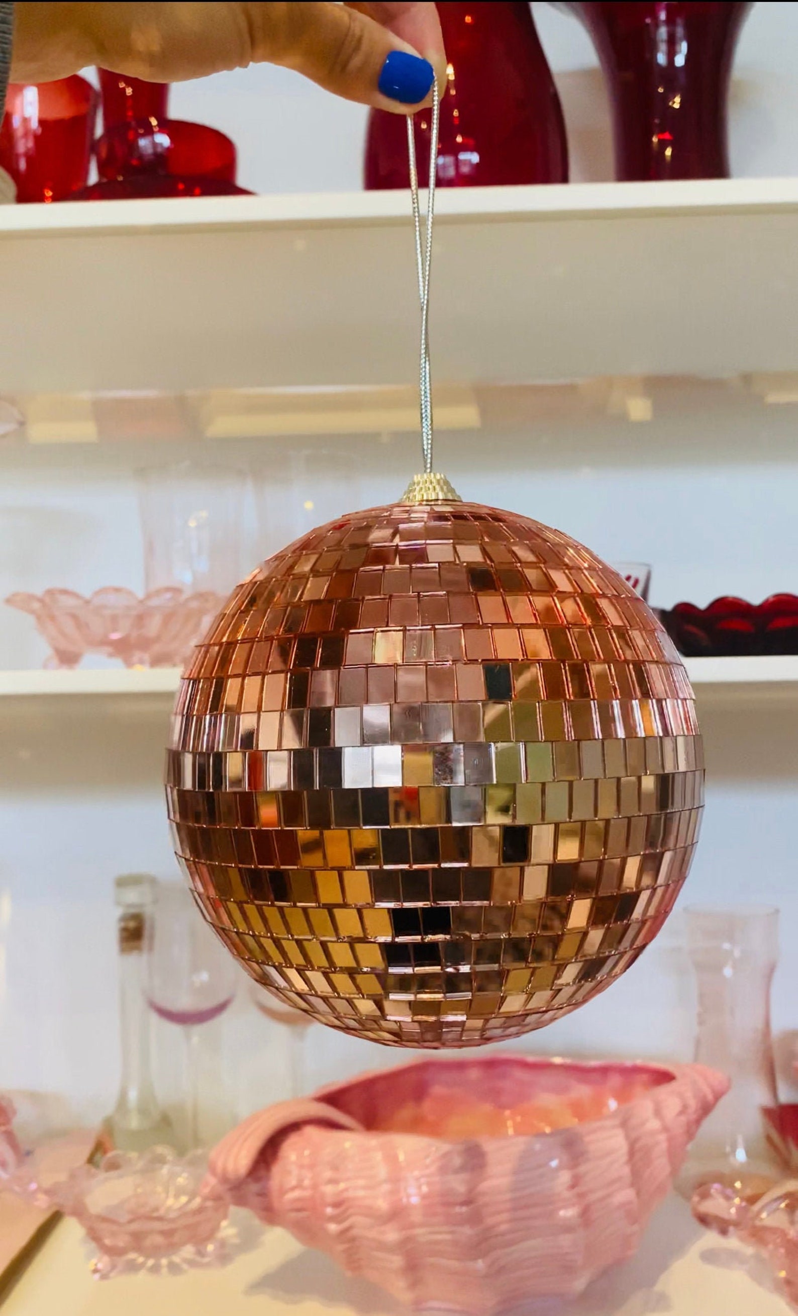 6 Rose Gold Disco Ball Mirror Ball THE EBBA Etsy