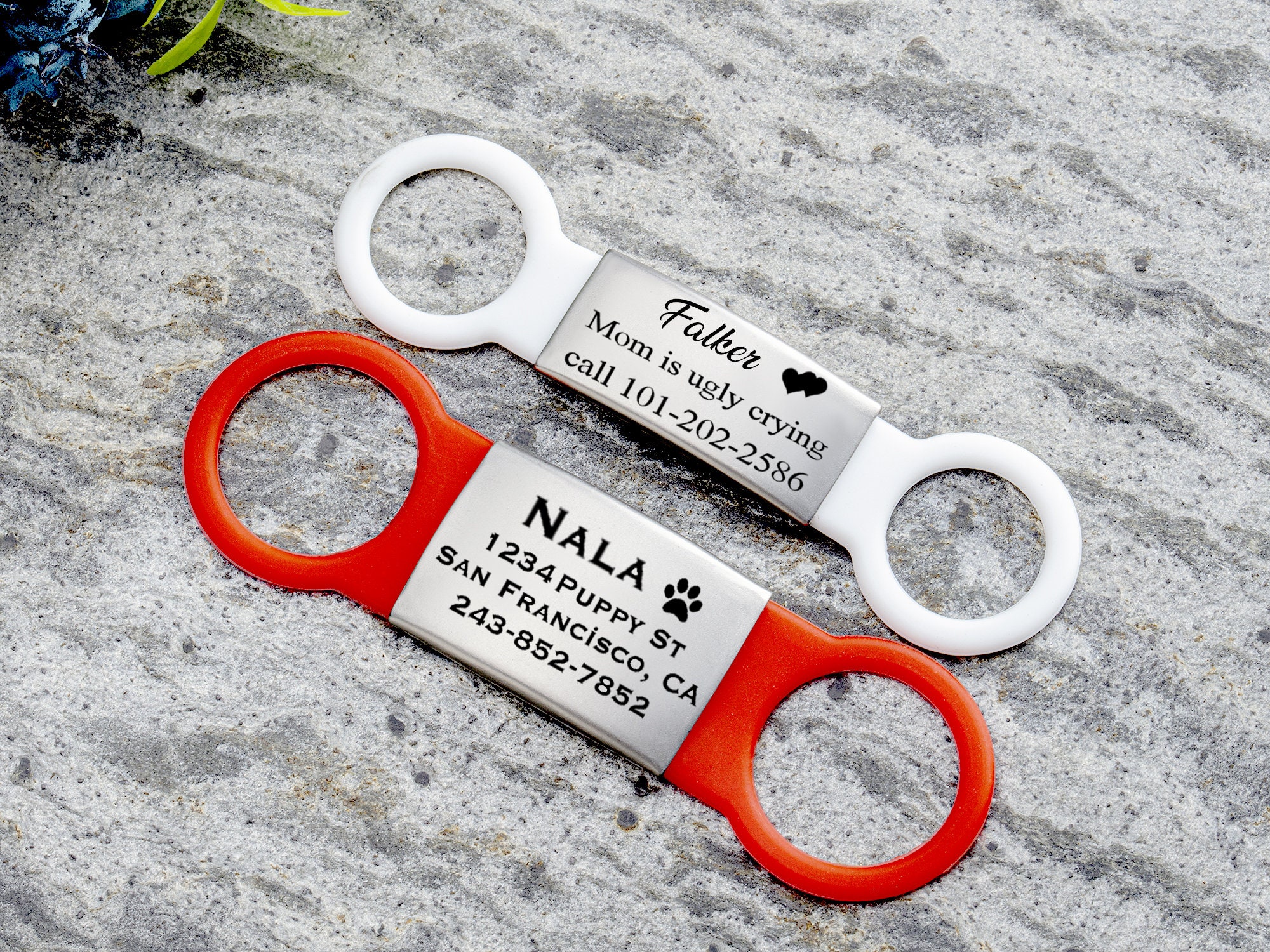 Pet Collar Tag Engraved Tag Personalized Slide on dog tag Pet Etsy