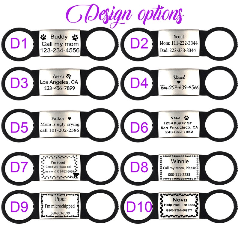 Custom No Jingle Dog Name Tag Dog Silent Dog Tag Steel Pet id Etsy