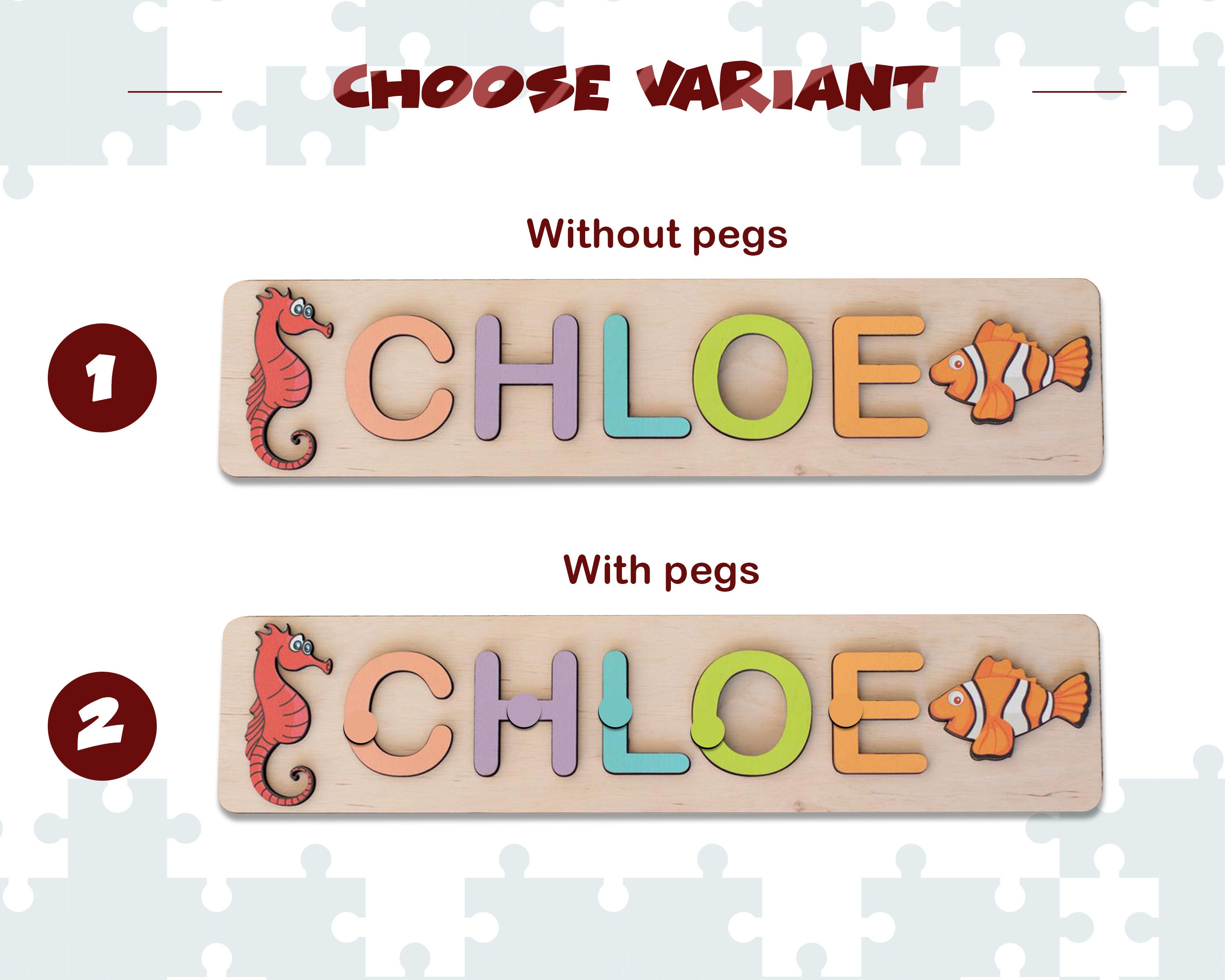 Personalized Baby Name Puzzle Baby wooden toy Nursery Etsy