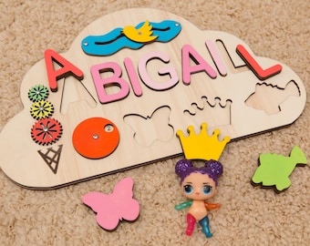 Handmade Busy board eco friendly toys for girl Busy board baby gift idea custom name puzzle toy