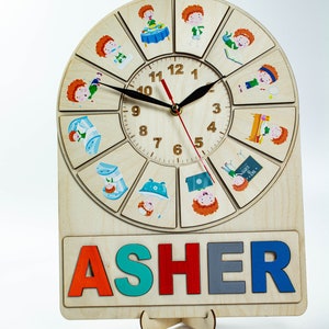 Children&#39;s personal clock. Hours with pictures - a daily routine