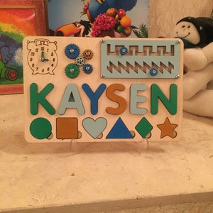 Personalized name puzzle for toddlers 2nd birthday gift Baby shower puzzle Nursery decor Children puzzles 1st birthday gift Child busy board