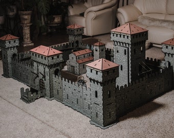 Château Médiéval Debrez Frères – Plastique Vintage Années 50/60, époque Starlux