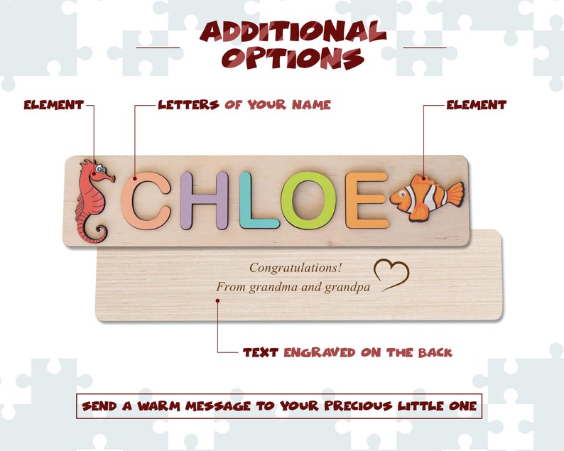 Personalized Name Puzzle With Pegs Montessori Toys Baby Etsy
