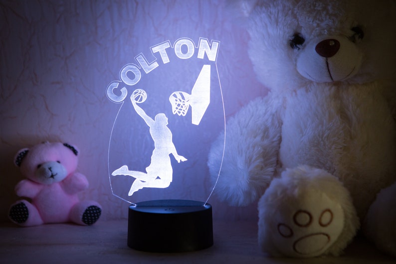 Basketball night lamp teenage boys bedroom decor light teen | Etsy