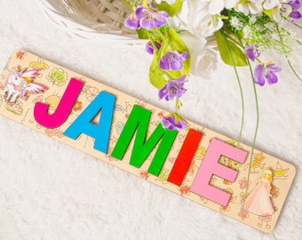 Birthday Gift For Kid Unusual Wooden Name Puzzle Holiday Present Cute Custom Gift Toy From Colorful Wood On Baby Cake Smash Personalized