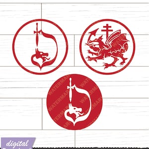 Vlad the Dragon symbol SVG | Dracula, Wallachia King, Vampire |  Paper cut template, Cricut, Printable, Silhouette projects