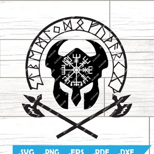 Nordischer Krieger SVG DXF | Altes Wikinger-Pagan-Vegvisir-Symbol |  Papierschnitt Vorlage, Cricut, Stencil, Printable, Silhouette Projekte