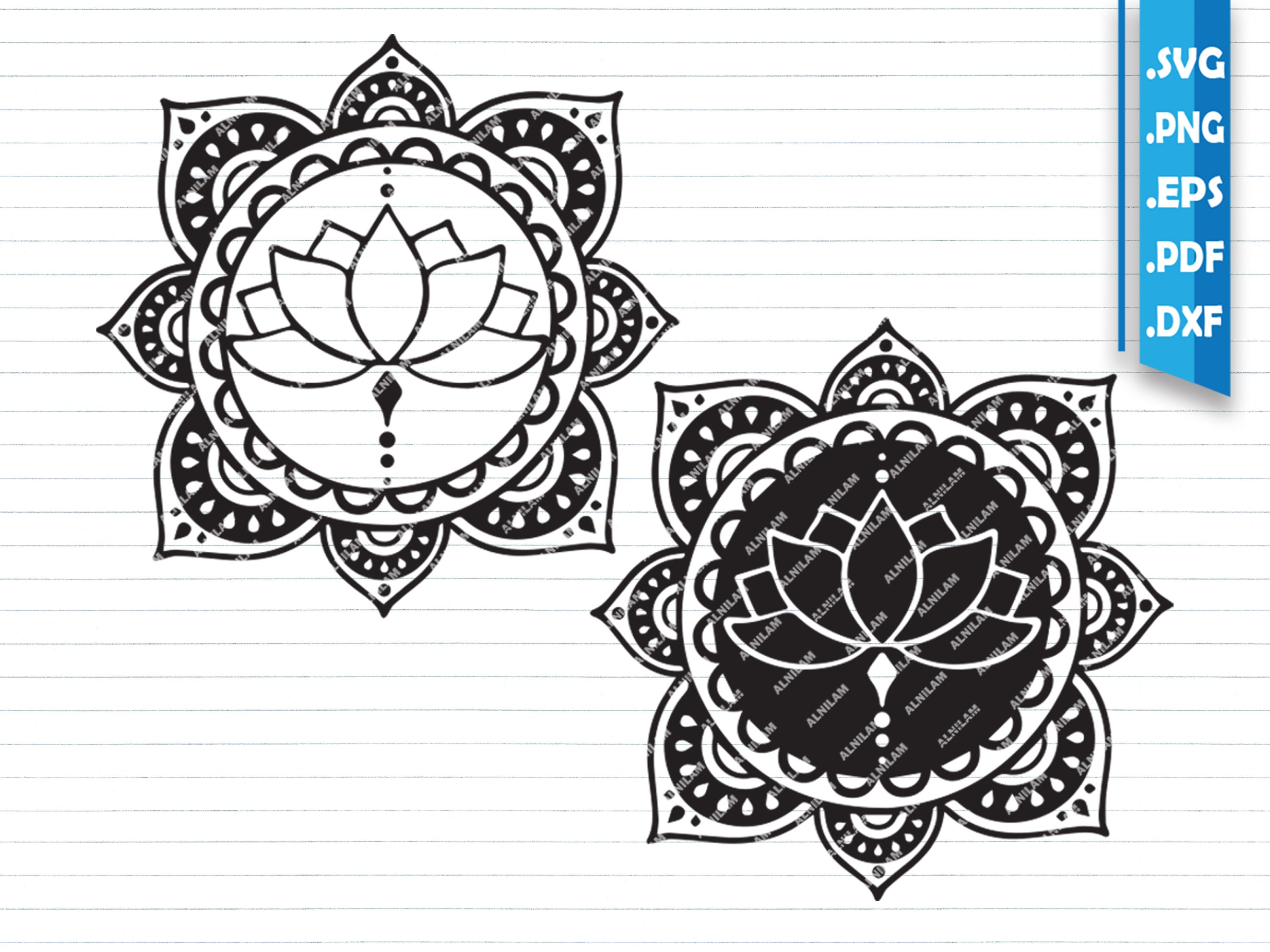 Lotus Mandala SVG DXF Meditation Zen Peace Zentangle - Etsy