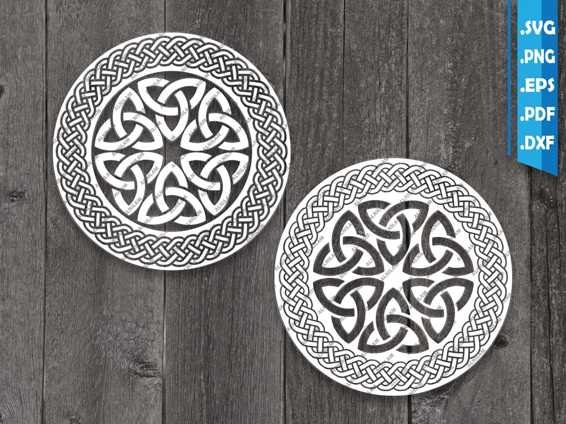Trinity Knot Mandala SVG DXF Celtic Triquetra Symbol Paper Cut Template
