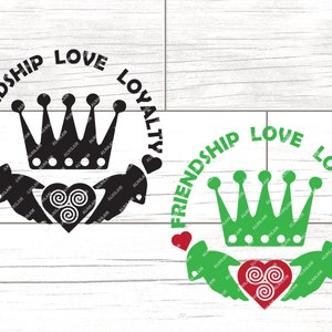 Claddagh symbol SVG | Love Loyalty Friendship Irish symbol |  Paper cut template, Cricut, Stencil, Printable, Silhouette projects
