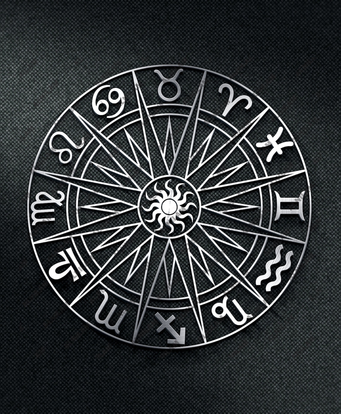 Zodiac Wheel SVG DXF Astrology Signs, Zodiac Symbols, Compass, Monogram