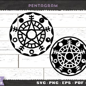 Pentagram SVG | Hand-drawn Pentalpha, Pentangle, Wicca, Pegan |  Paper cut template, Cricut, Printable, Silhouette projects