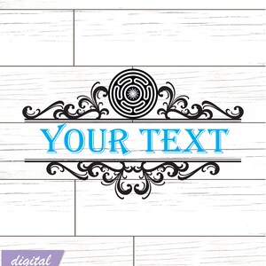 Hekate Split Letter Monogram SVG DXF | Gotisk, Vintage, Dekorativ, Pagan | Pappersklippsmall, Cricut, Utskrivbar, Silhouette-projekt
