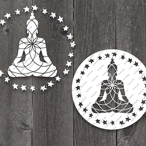 Mandala de Buda SVG DXF | Meditação, Chakra, Mantra, Espiritual, Yoga | Modelo de corte de papel, Cricut, Stencil, Imprimível, Projetos de silhueta