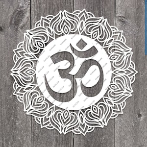 Om Chakra Mandala SVG | Méditation, Chakra, Spirituel, Paix, Yoga |  Modèle de découpe papier, Cricut, Pochoir, Imprimable, Projets Silhouette