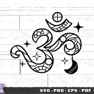 Om Zentangle SVG DXF | Monogramme | Méditation, Chakra, Spirituel, Paix, Yoga |  Projets Paper cut, Cricut, Stencil, Silhouette