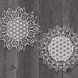 Blume des Lebens Mandala SVG DXF | Heilige Geometrie, Kabbalah Symbol |  Papierschnittschablone, Cricut, Schablone, Druckbar, Silhouette Projekte