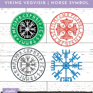 Viking Vegvisir Compass SVG | Symbol of Protection, Runic Compass, Wayfinder | Paper cut template, Cricut, Printable, Silhouette projects