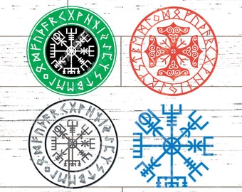Viking Vegvisir Compass SVG | Symbol of Protection, Runic Compass, Wayfinder | Paper cut template, Cricut, Printable, Silhouette projects