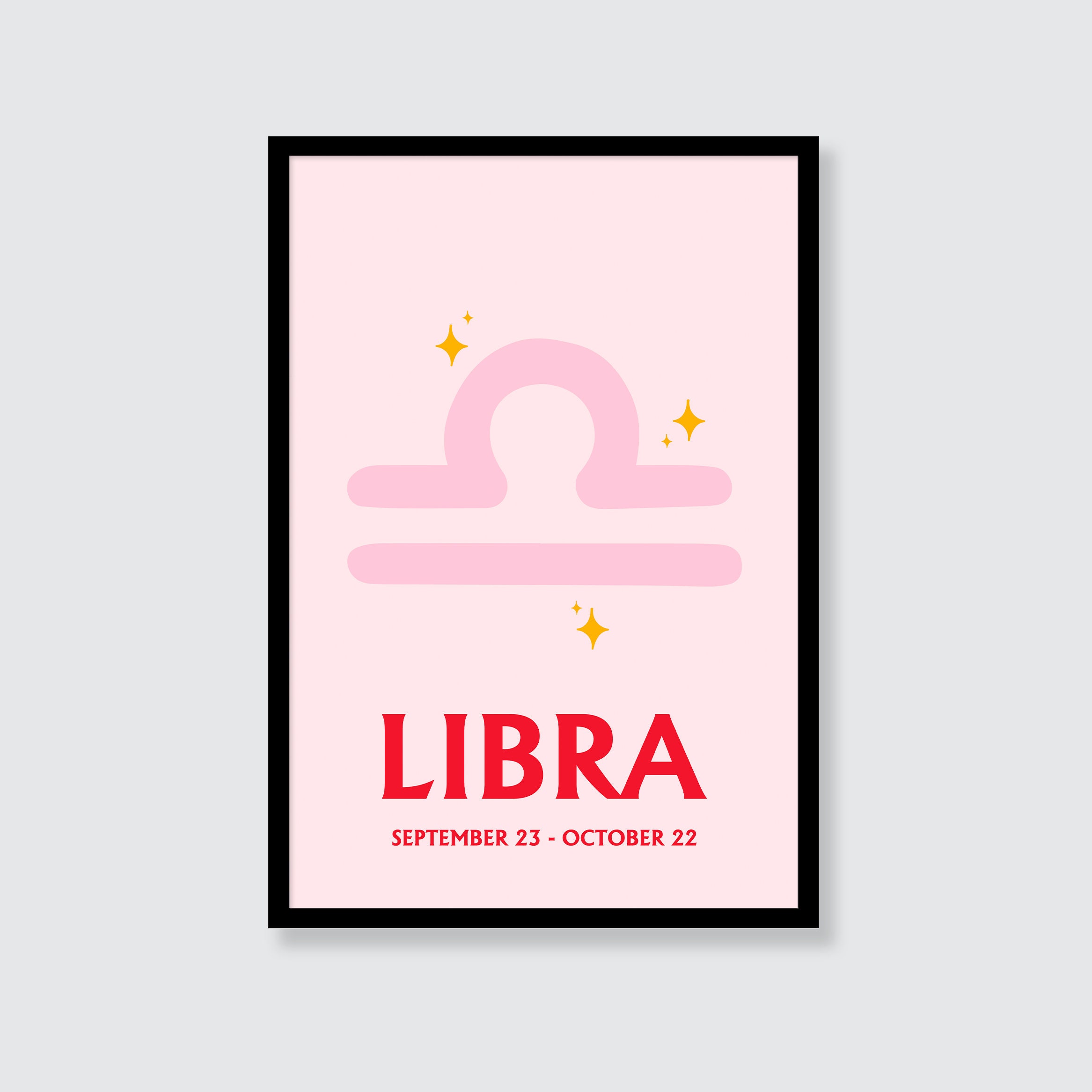 Libra Star Sign Art Print | Horoscope | Astrology | Birthday | Office | Wall Art | Zodiac | Present | Valentine's Day