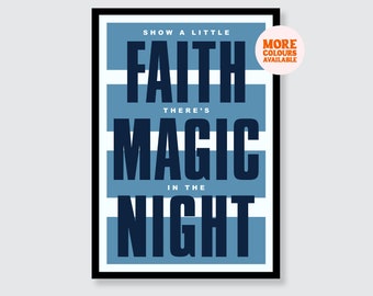 Bruce Springsteen | Thunder Road | Show A Little Faith | Wall Art | Poster | A1 | A2 | A3 | A4 | A5 | Lyrics | Valentines Day