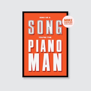Billy Joel | Piano Man | Lyrics | Wall Art | Poster | Print | Digital Print | A1 | A2 | A3 | A4 | A5 | Type | Rock | Music | Valentines Day
