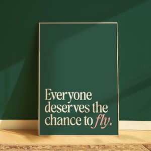 Wicked Poster | Everyone Deserves The Chance To Fly | Movie | Theatre | Graphic | Print | Wall Art | Defying Gravity | Valentine's Day