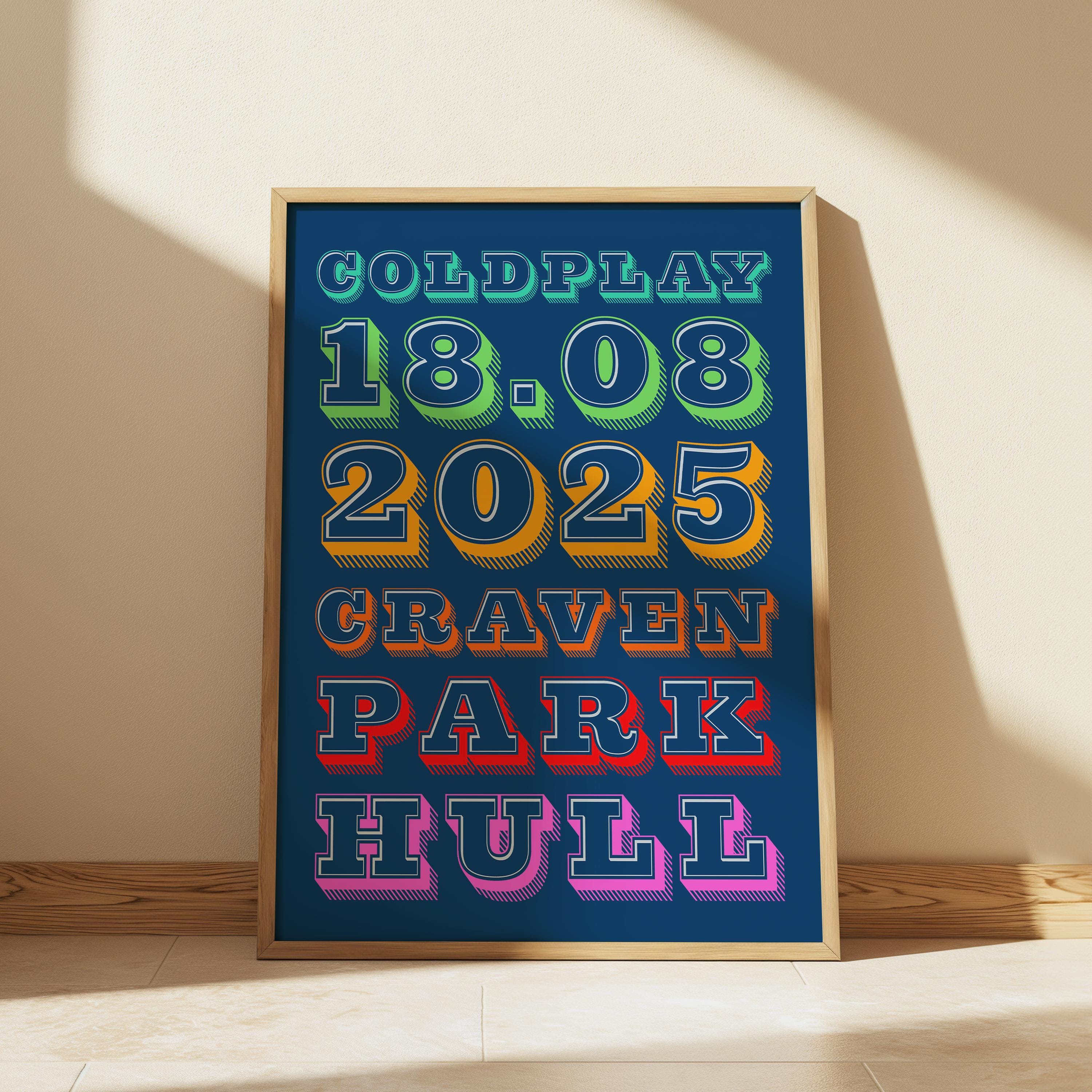 Coldplay Concert Poster | Hull Craven Park 18.08.2025
