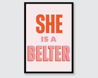 Gerry Cinnamon | She Is A Belter | Lyrics | Wall Art | Poster | Print | Digital Print | A3 | A4 | A5 Christmas