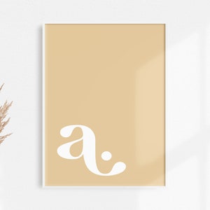 Letra "a" imprimible, imprimible para guardería, tipografía del alfabeto imprimible, letra inicial minimalista, regalo para un amigo (juego de 3 colores)