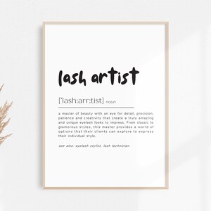 Lash Technician definition print, Lash Technician Gift, Lash Salon Decor, Lash Artist gift, Lash Tech gifts, Beauty Salon Printable