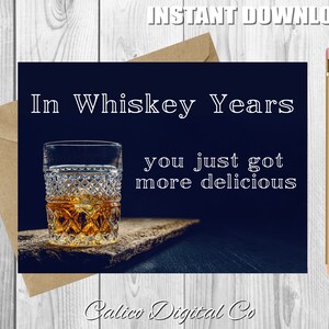 Whiskey Birthday Card For Husband,for Wife,Funny Birthday Card,INSTANT DOWNLOAD,For Dad,For Mom,For Friend,Whiskey Lover, Birthday Gift