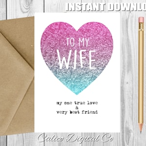 Verjaardagskaart VROUW, verjaardag vrouw, cadeau vrouw, liefdeskaart voor vrouw, afdrukbare verjaardagskaart, romantische verjaardagskaart, één ware liefde voor haar