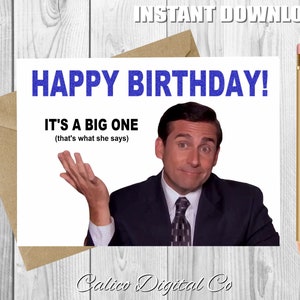 MICHAEL SCOTT Geburtstagskarte,Lustiger Geburtstag,Das Büro,Jim Halpert,Die Büro-Geburtstagskarte,Es Ist Ein Großes, Das ist, was Sie Sagte,Printable